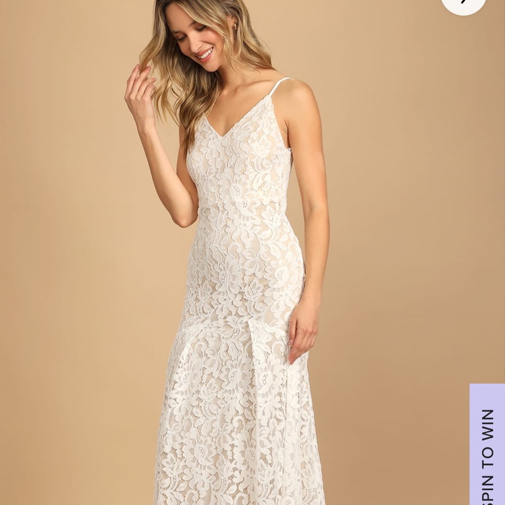 Flynn White Lace Maxi Dress - Picture 5 of 5